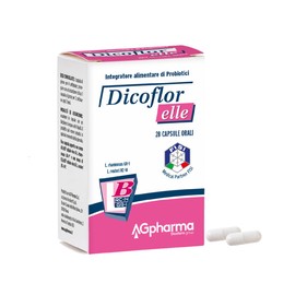 AGpharma Dicoflor Elle 28 Capsule Orali - Integratore Alimentare di Probiotici (Lactobacillus rhamnosus GR-1 e Lactobacillus reuteri RC-14)