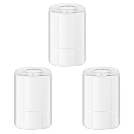 Spiglamm 3-Pack Square Glass Shade Replacement for Light Fixtures, 5.71in Height, 3.94in Diameter, 1.77in Fitter，Clear Glass Cover Replacement for Bathroom Vanity Light, Wall Sconce, Chandelier