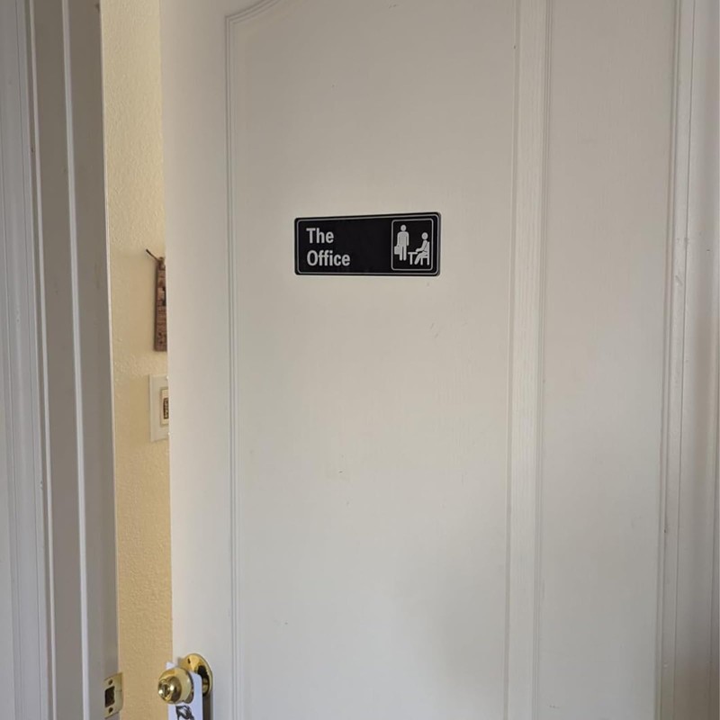 Nakimo Office Sign - Self-Adhesive 9 x 3 Inch Door