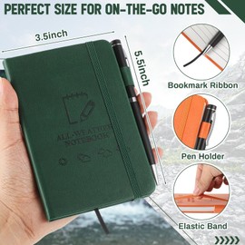 Resholder 3 Packs Waterproof Notepad, Small Notepad, All Weather Notebook, 4 x 6 Pocket Notebooks for Outdoor Wild Hiking Office