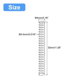 QUARKZMAN Pack of 5 Compression Spring 304 Stainless Steel Compression Springs Spring Spring Coil Spring Steel Spring 4 mm AD 0.4 mm Wire Size 35 mm Free Length Silver Tone