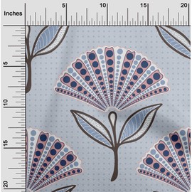 oneOone Velvet Light Blue Fabric Dotted Floral Sewing Fabric by The Yard Printed DIY Clothing Sewing Supplies 58 Inch Wide