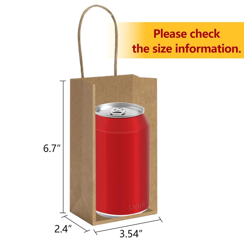 BagDream 200 Pack 3.5x2.4x6.7 Inches Mini Gift Bags with Handles