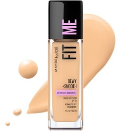 Maybelline Fit Me Dewy + Soft Foundation Maquillaje, Warm Nude, 1 unidad