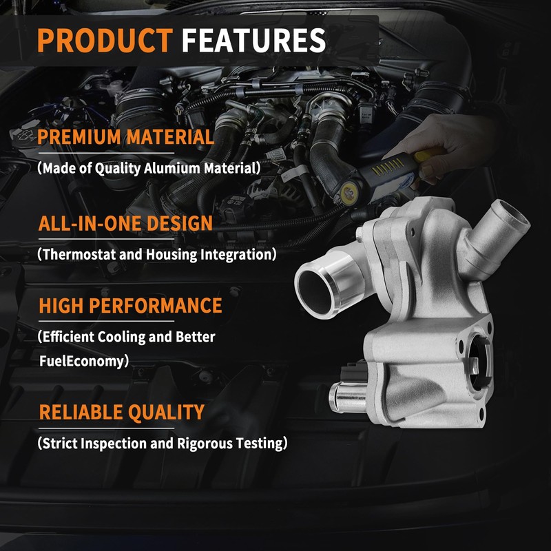 GLOCRORET Aluminum Thermostat Housing Assembly Compatible with 2001-2005 Ford Explorer,