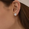 Sterling Sliver Love Heart Stud Earrings for Women Shiny Cubic