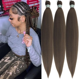 Flax Brown Braiding Hair Pre stetched Braiding Hair Braid in Hair Extensions