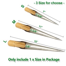 Marine Rope Splicing Spike Fid with Wooden Handle, Swedish Style, 304 Stainless Steel for String Wire Diameter (Medium: 1/2 to 1 inch)