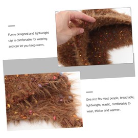 BIUDECO Comfortable Hat for Women Soft Knitted Cap Lightweight Breathable Brown Plaid Suitable for Outdo