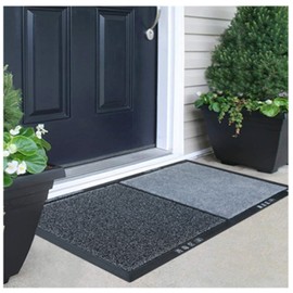 SINOPED 17.7 * 31.5 inch Doormat with Dry and Wet Area for dedusting,disinfecting Entrance Mat Outdoor Lab School Hospital (Brown, 17.7 * 31.5inch)