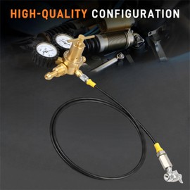 Nitrogen Regulator Kit Nitrogen Shock Fill Tool with 10in High-Pressure Flexible Hose No-Loss Schrader Chuck for UTV ATV Motorcycle Dirt Bike Shock Absorber Nitrogen Refill