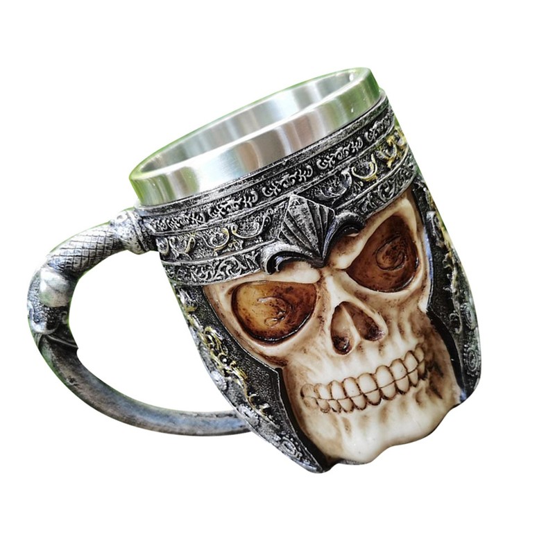 2 Layer Skull Beer Mug Stable Robust Fashionable Decorative Wear
