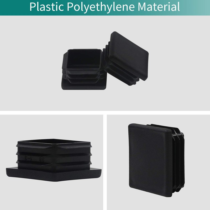 2 2X2 Inch Square Plastic Plug Tubing End Cap 10