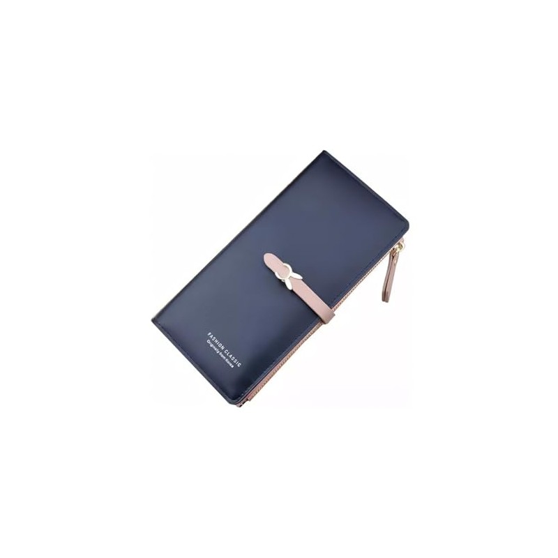 Cartera para Mujer de Piel, Delgada Largo Billetera de Doble,