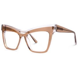 Zeelool Vintage Cat Eye Glasses Frame for Women with Non-prescription Clear Lens Dadoh ZJGA635987-03 Champagne