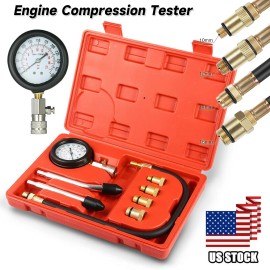 8Pcs Engine Cylinder Compression Gauge Tester Kit Gas Diagnostic Tester Tool Set