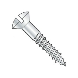 #4 x 3/4" Wood Screws, Oval Head, Slotted Drive, Steel, Zinc Plating (Quantity: 12500 pcs)