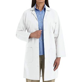 Red Kap Women's Lab Coat, White, Large