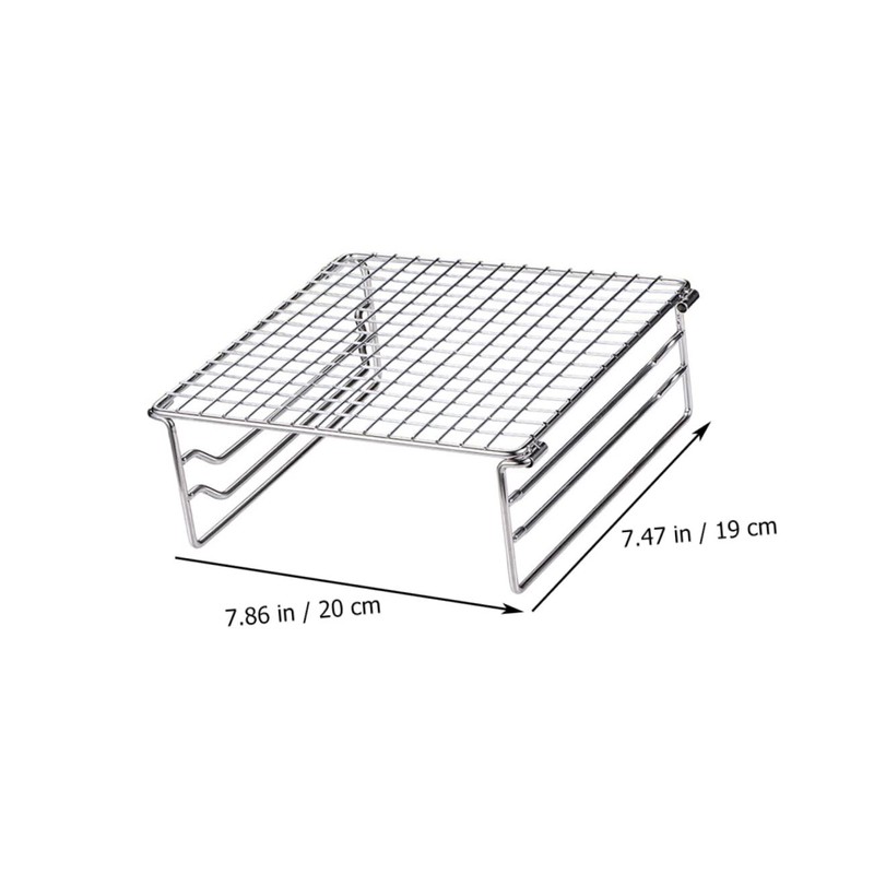 Kisangel Barbecue Warming Rack Raised Grill Rack Bbq Stainless Steel