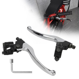 WEIYINGSI Left Right 7/8" 22mm Clutch Brake Handle Levers Perch CRF70 CRF80 CRF100 CRF150 XR80 XR100 XR200r XL100 XL250 Baja Mini Bike MB200 MB165 Pit Dirt Bike Motor Motocross Motorcycle Silver