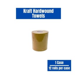 Commercial Hardwound Paper Towel Rolls, Brown 12 Pack, 8 Inch x 600 Feet, 1-Ply, 2 Inch Core, Fits Universal Dispenser