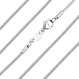 KENYG Delicate S925 Silver 16" 18" 20" 22'' 24" 26'' 28" 30" Inch 1.0mm Thick Snake Chain Choker Necklace Jewellery (22.0 Inches)