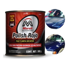Polish Pasta Para Pulir Y Limpiar Auto Rojo Marvil 300gr