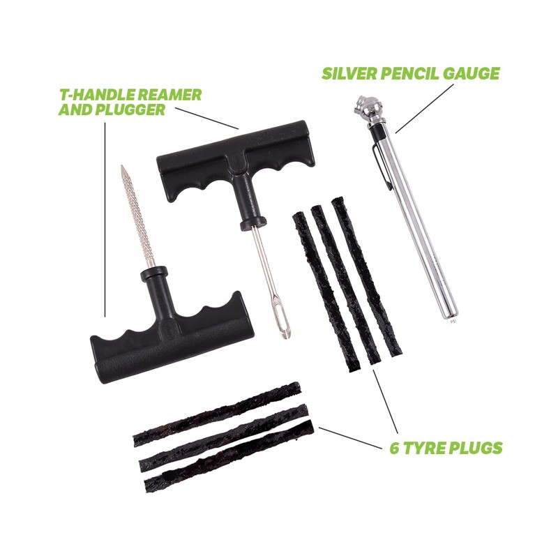 Slime 20133-95 Tyre Repair Tackle Kit, For All Tyres, Quick