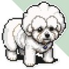 Extra Large 460mm 'Pixel Art Bichon Frise Dog' Permanent Sticker
