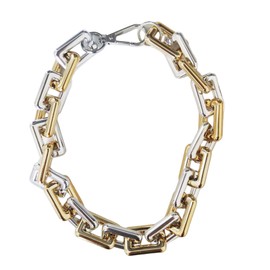 XIAOMOJEW Chunky Chain Necklace for Women Gold Silver Choker Statement Necklace Cuban Link Choker Punk Jewelry (Gold Silver)