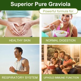 Graviola Capsules 1000mg 120 Pills Pure Natural Soursop Capsules Leaves fruit