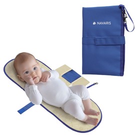 Navaris Nappy Bag for on the Go - Changing Mat on the Go - Washable Changing Mat - Changing Mat for On the Go Washable - Baby Changing Mat - Ocean