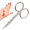 Small Stainless Steel Nail/Cuticle Scissors - Curved Blade for Neat
