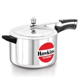 Hawkins Classic CL8W 8 L Aluminum Wide Body Pressure Cooker, Medium, Silver, 8-Liter