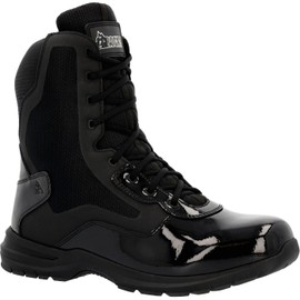 ROCKY Cadet 8" Black Side Zip Public Service Boot Size 7.5(W)