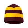 Sportsman SP01 Men's Rugby Striped Knit Beanie Maroon/Gold One Size