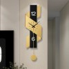 Dusky Shark Modern 34" Geometric Digital Wall Clock in Gold