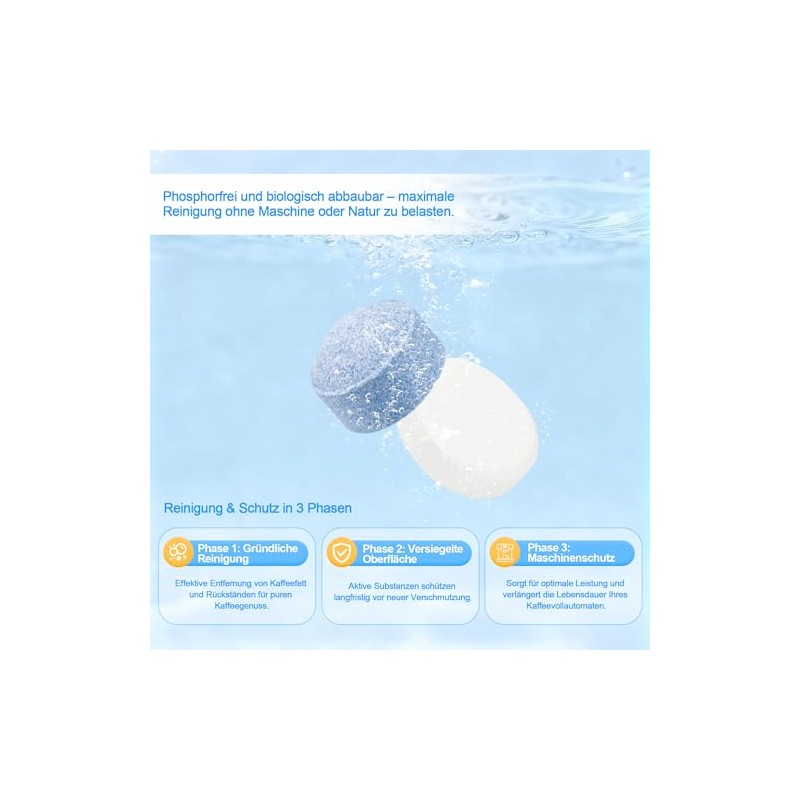50 Cleaning Tablets Compatible with Fully Automatic Coffee Machines Jura