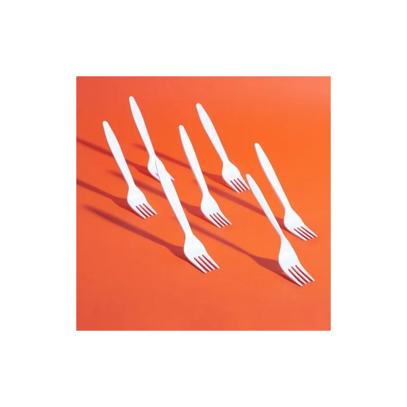 Tenedor Desechable Y Biodegradable We Care - Paq 100 Piezas
