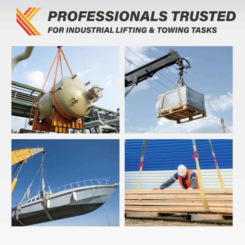 2-Ply Lifting Straps 2”x 8 ft Webbing Sling Tree Saver