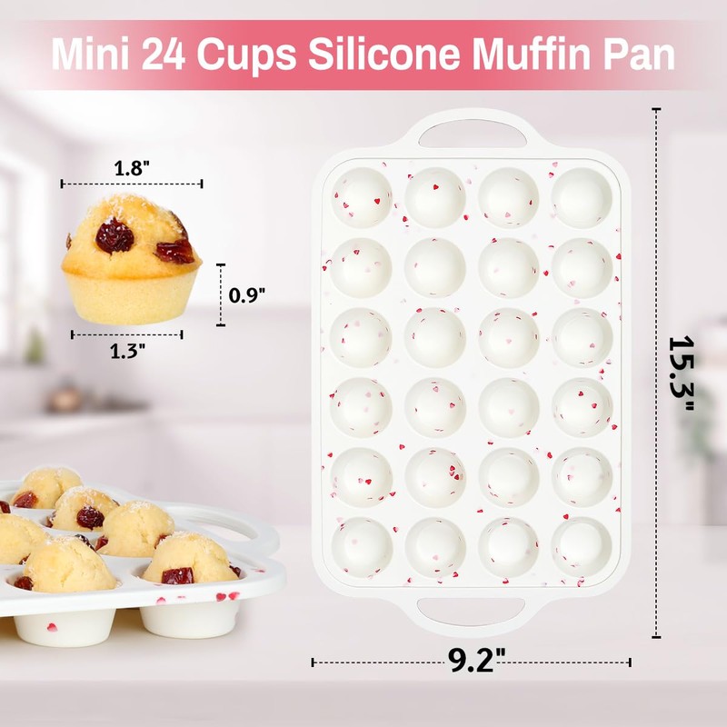 POPYEAH 2Pack Silicone Muffin Pan for Baking with Metal Reinforced