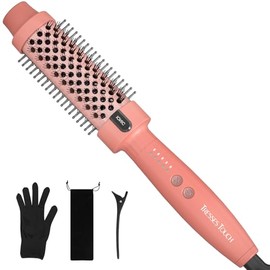 Thermal Brush, 1.5" Curling Ion Brush, Heated Round Brush with 2 Temp Settings, Dual Voltage Ionic Hair Curler Curling Iron for Long Medium Hair, Updated