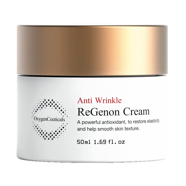 OxygenCeuticals ReGenon Cream 50ml| Super Antioxdiant Anti-Aging Cream with 20,000 ppm of Idebenone and Hydrasoothing Natural Polymer