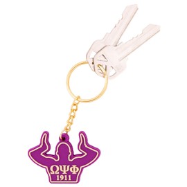 Desert Cactus Omega Psi Phi PVC Keychain OPP Omega Man D9 Divine 9 Decorative Keychain Sigma (PVC Keychain - B), Multicolored, 2 Inches