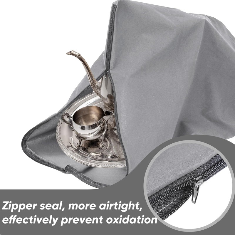 LEIFIDE Silver Storage Bags Oversized 24 x 30 Zipper Anti