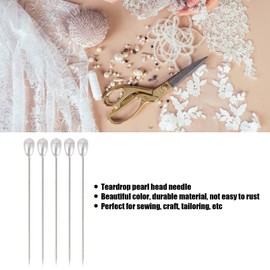 200 Uds. Alfileres de Ramillete, Alfileres de Perlas en Forma de Lágrima, Alfileres de Boda Bouguet, Alfileres de Cabeza de Bola Perlados para Manualidades de Costura, Decoraciones de Boda