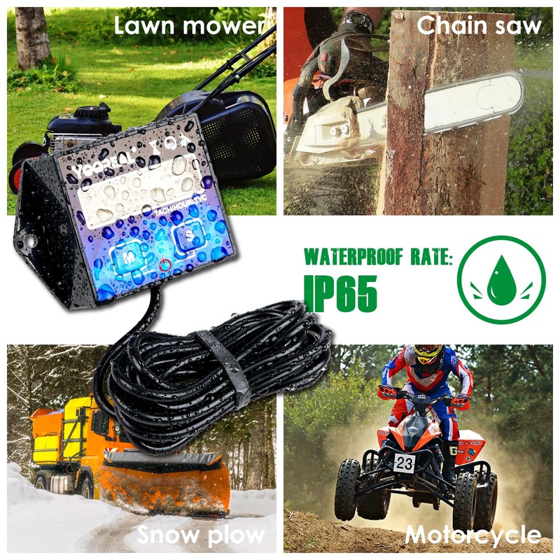 Yooreal Digital Backlight Tachometer Hour Meter,Resettable Hours,Replaceable Battery Engine for