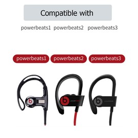 Almohadillas negras de repuesto para auriculares inalámbricos Beats Powerbeats3 – Pequeño, Mediano, Grande, Doble Brida y Bi-Tip (negro)