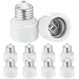 Glooglitter 10 Pack E26 Socket Extender E26 Light Bulb Porcelain Socket Extension Socket Adapter Standard Medium Screw Recessed Lamp Extension Converters