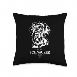 Proud Giant Schnauzer Dad Funny Dog Owner Dogs Throw Pillow